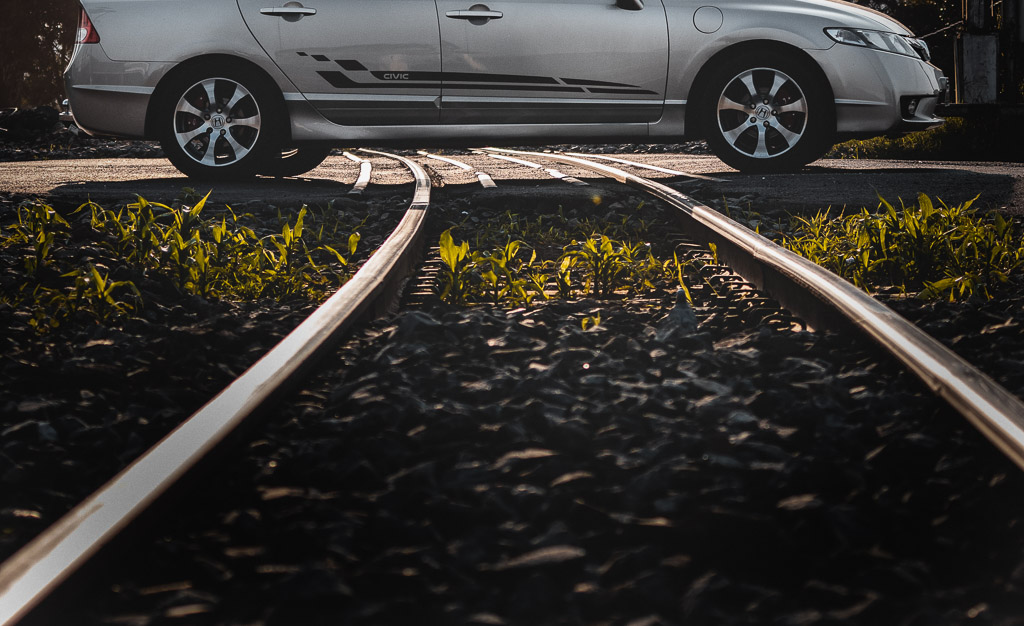 Vehicle in the crossing area